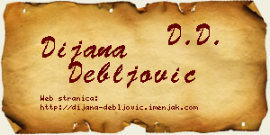 Dijana Debljović vizit kartica